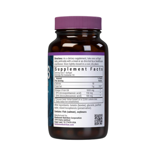 Bluebonnet Omega-3 Salmon Fish Oil 1000mg, 180 Softgels