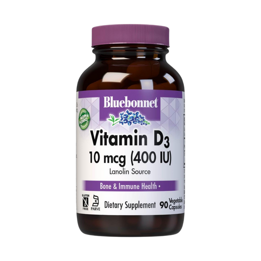 Bluebonnet Vitamin D3 10 mcg (400 IU), 90 Capsules