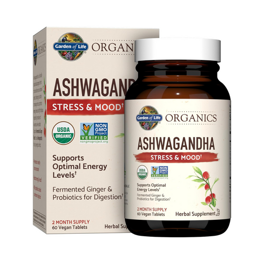 Ashwagandha Stress & Mood Herbal Supplement - 60 Vegan Tablets