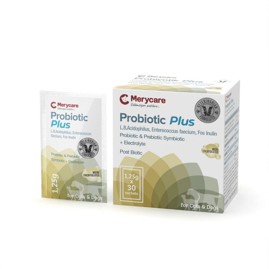Merycare Probiotic Plus, Postbiotic,Probiotic & Prebiotic Symbiotic + Electrolyte (for Cats & Dogs) 30x1.25g
