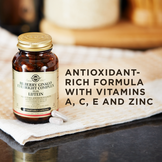 Solgar Bilberry Ginko Eyebright Complex with Lutein, 60 Capsules