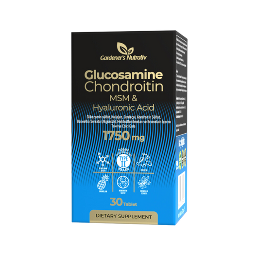 Gardener's Nutraliv Glucosamine Chondroitin + MSM & Hyaluronic Acid - 30 Tablet