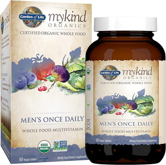 Men's Once Daily Whole Food Vitamin Supplement 60 Tablets,