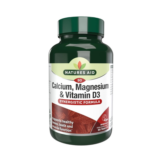 NaturesAid Calcium, Magnesium + Vitamin D3, 90 Tablets