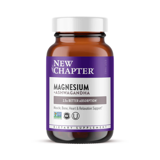 New Chapter Magnesium + Ashwagandha Tablets, 30 Capsule