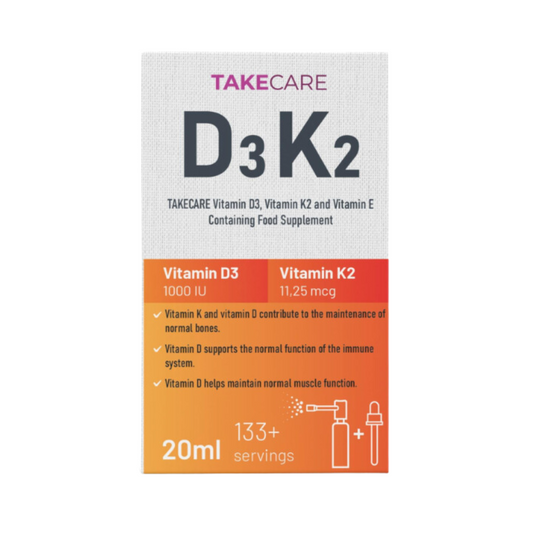 TakeCare Vitamin D3, Vitamin K2 and Vitamin E Supplementary Food 20ml Spray and Drops