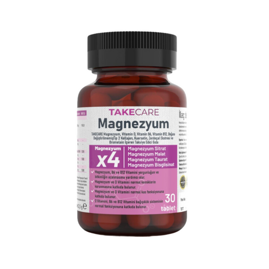TakeCare Magnesium, Vitamins, Turmeric and Bromelain, 30 Tablets