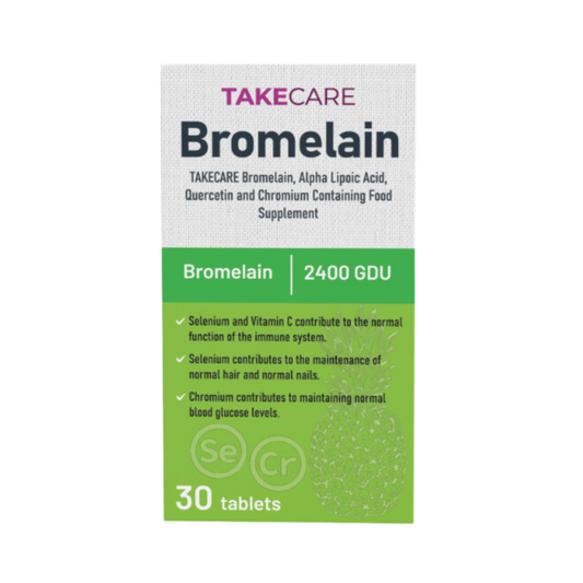 TakeCare Bromelain, Alpha Lipoic Acid, Quercetin and Chromium Supplementary Food, 30 Tablets