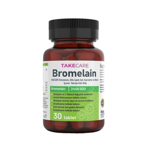 TakeCare Bromelain, Alpha Lipoic Acid, Quercetin and Chromium Supplementary Food, 30 Tablets