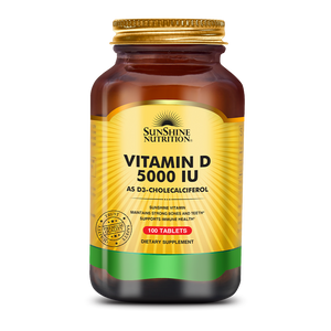 Sunshine Nutrition Vitamin D 5000 IU, 100 Tablets